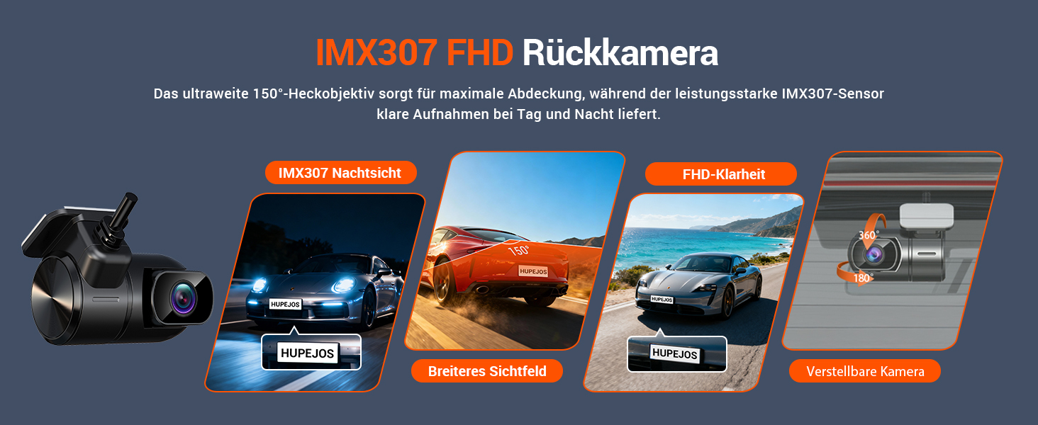 Автомобільний відеореєстратор 4K 360° з 4-канальною камерою та цілодобовим режимом паркування, N500, матово-чорний