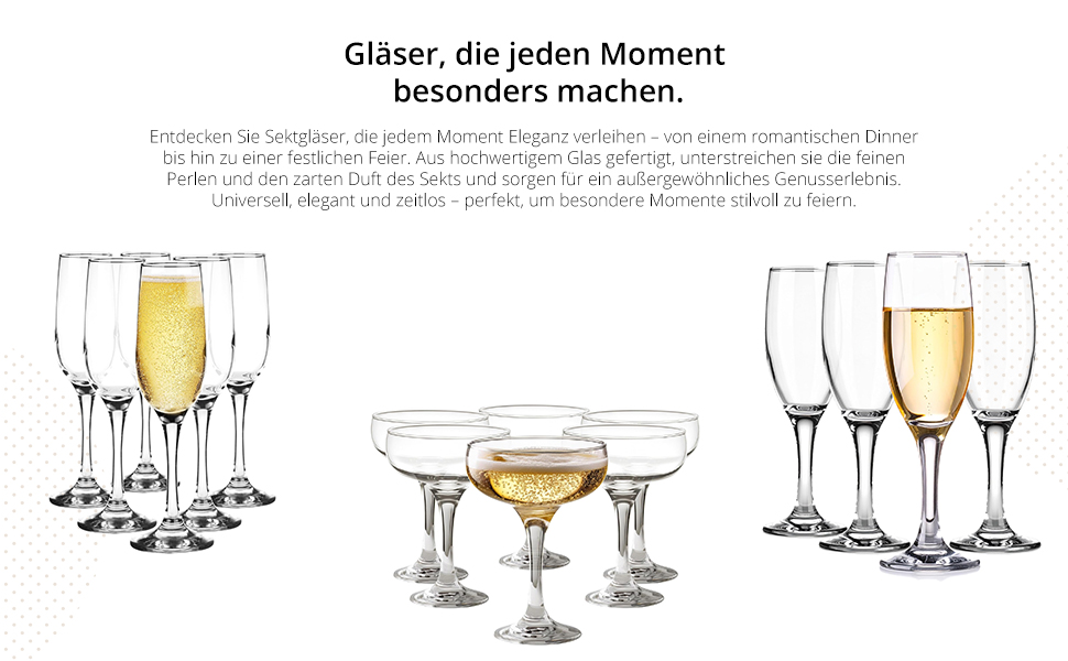 Набір келихів для шампанського, шампанського та просекко Glasmark Krosno, 6 шт., 200 мл, чорний