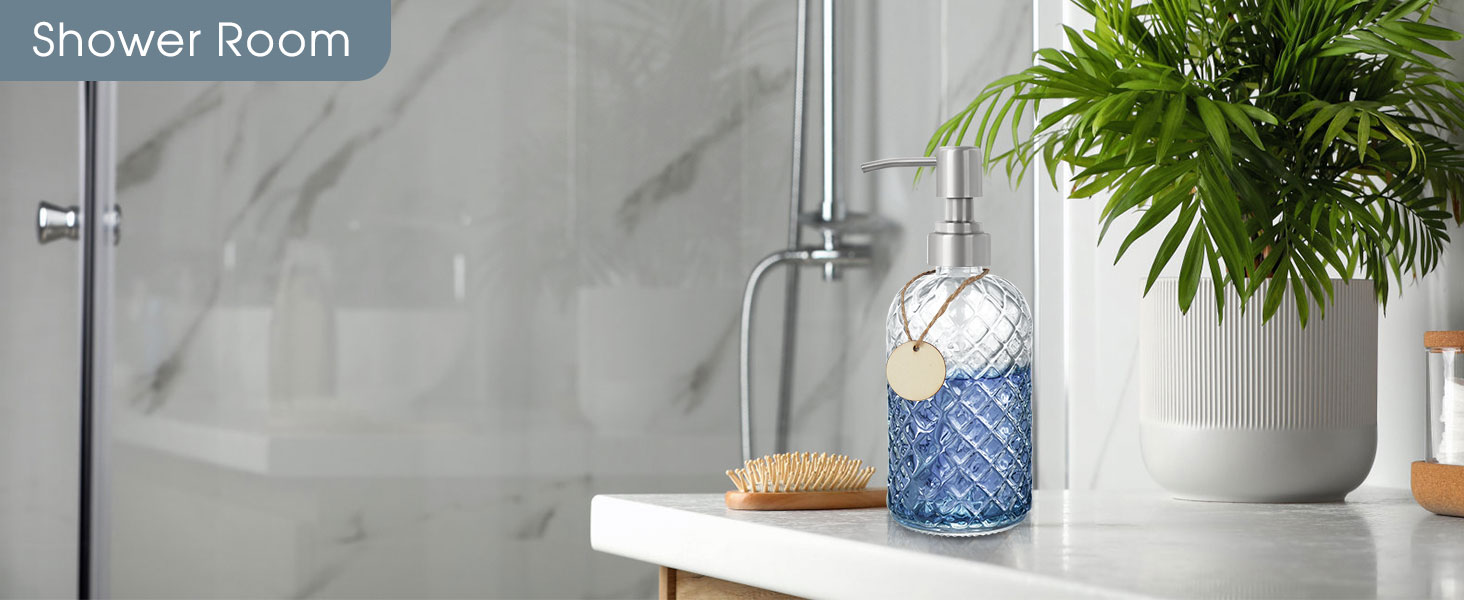 Скляні дозатори для мила Topsky (2 шт.), 400 мл, з нержавіючою помпою, для кухні та ванної кімнати