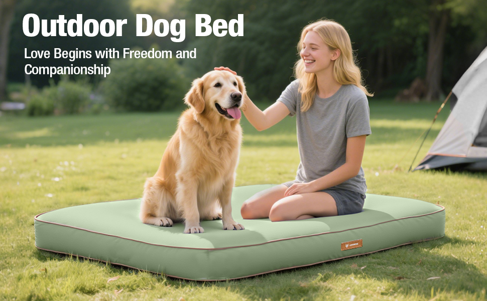 Надувне ліжко для собак Lekereise Outdoor, 126x66x12 см, водонепроникне, для середніх та маленьких собак, знімний чохол, для відпочинку в подорожах та на вулиці (зелене, XL)