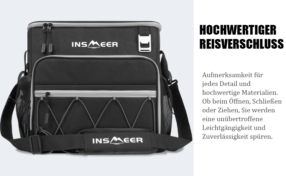 Сумка-холодильник INSMEER 40L з колесами, для пляшок, водонепроникна, чорна - для пляжу, кемпінгу, пікніка, покупок