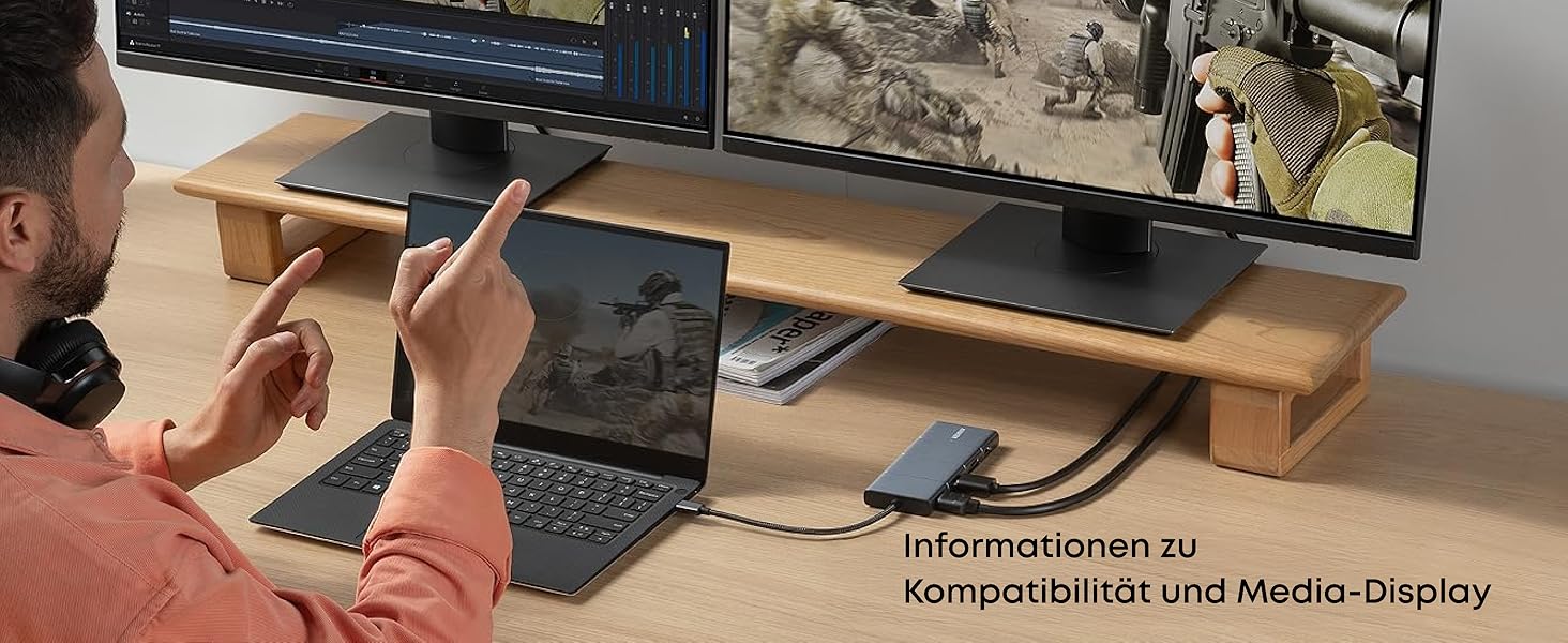 Хаб USB-C Anker 565 11-в-1: Док-станція з USB-A, HDMI 4K, DisplayPort, PD 85W, Ethernet, microSD, SD, для MacBook Pro та інших