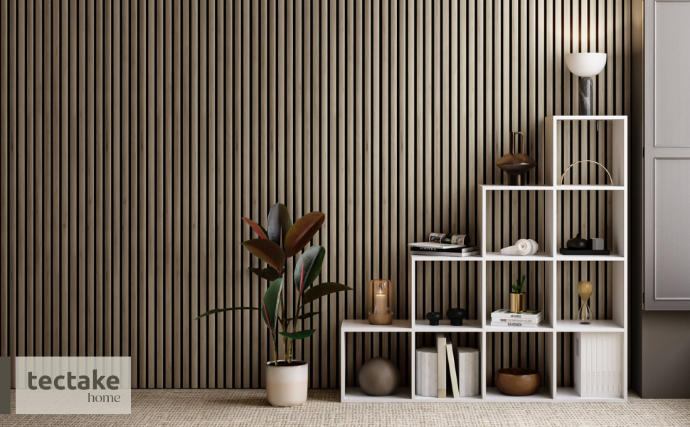 Акустичні 3D-панелі tectake для стін 120 x 60 x 2,1 см, шумопоглищаючі панелі під темний дуб, набір 2 шт.