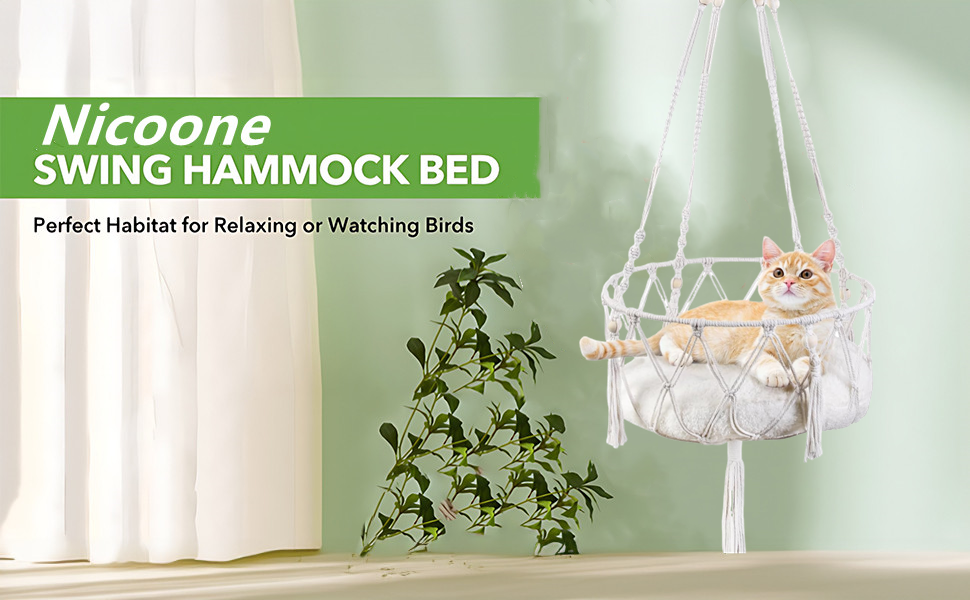 Гніздо-гойдалка для кота, бавовна, 45 см (білий)