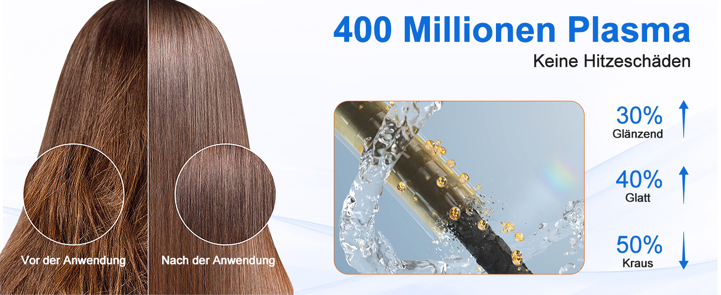 Фен для волосся з плазмою та безщітковим мотором 110 000 об/хв – швидке сушіння, тиха робота, з магнітною насадкою, для дому та подорожей (темно-сірий)