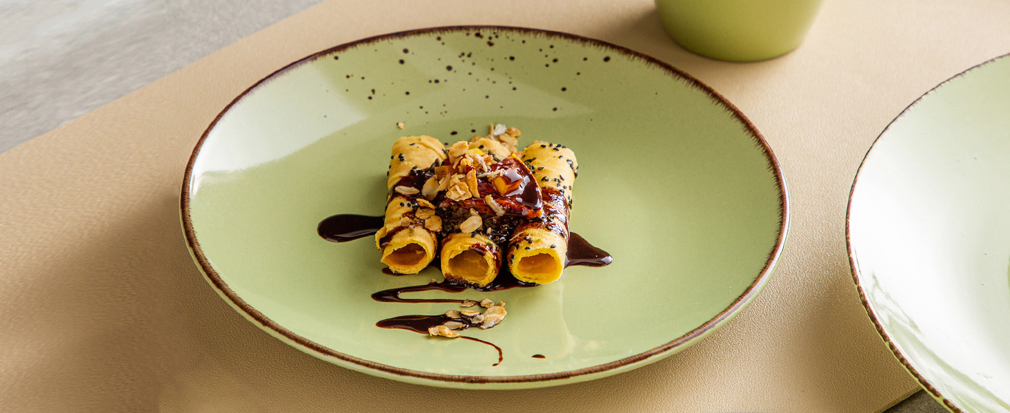 Сервіз Vancasso Serie Navia Teller, 32 елементи, на 8 осіб, сучасний дизайн, багатобарвний, набір 16 тарілок