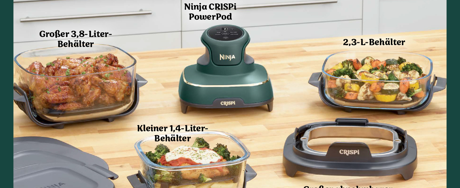 Портативна аерофритюрниця Ninja CRISPi 4-в-1, 3.8 л, 1700 Вт, зелена