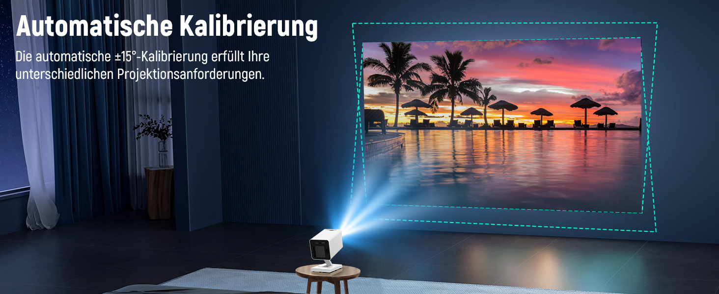 Mini проєктор Beamer 4K з Wi-Fi 6 та Bluetooth 5.0, 150 ANSI Lumen, портативний, автоматичне вирівнювання, 130 дюймів, для домашнього кіно, сумісний з телефоном/ПК/HDMI/USB