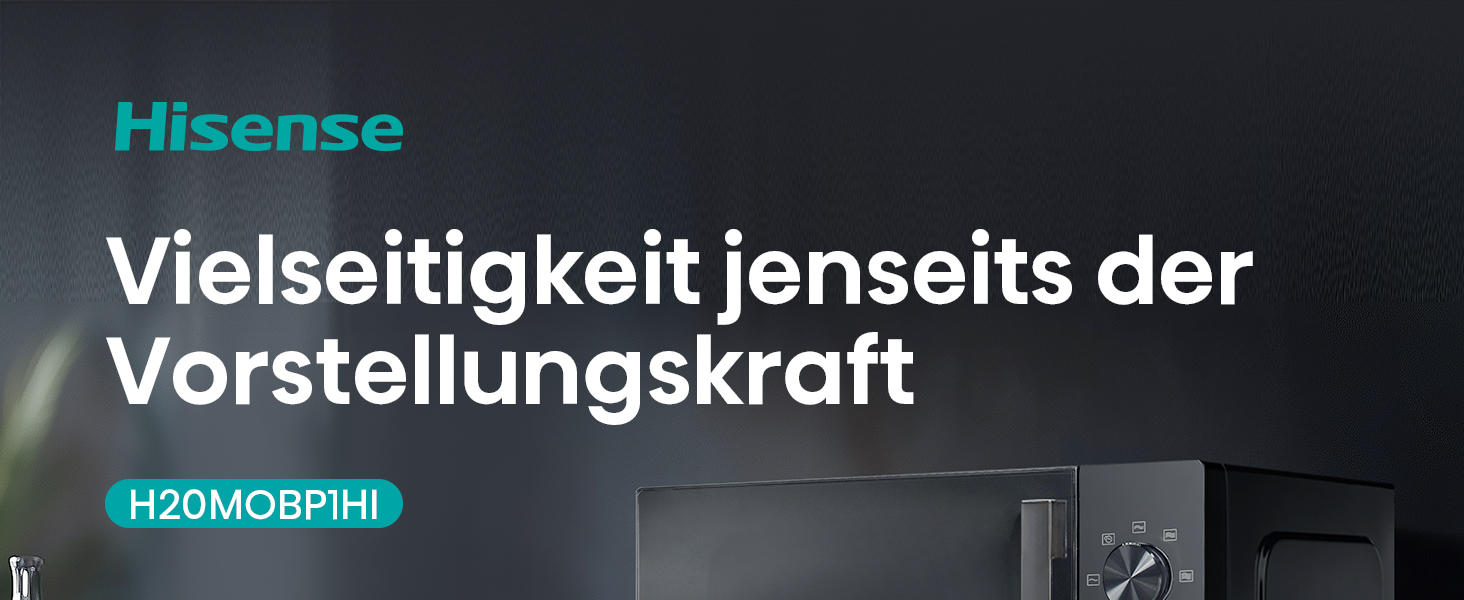 Мікрохвильова піч Hisense H20MOBS4HI 20 л з InverterTech, керамічним покриттям та дитячим блокуванням (чорний)