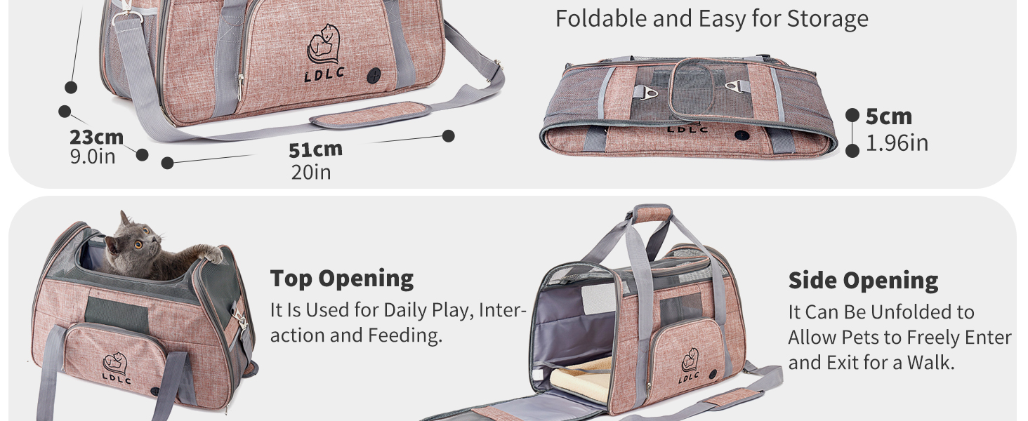 Транспортна переноска для собак та котів PETCUTE, сіра, з м'яким матрацом