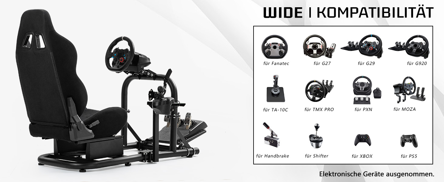 Ігровий кокпіт-симулятор Dardoo Racing з сидінням для керма Logitech G29 G923, Thrustmaster T300RS, Fanatec (PS4, PC)