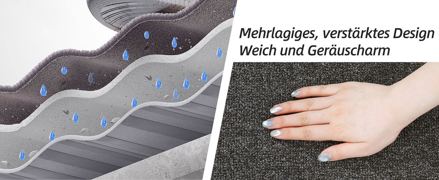 Ковзаючі сходи COSY HOMEER, 15 шт., 70x22 см, самоклеючі, машинне прання, 100% поліестер, TPE-підкладка, для дітей, літніх людей та домашніх тварин, темно-сірий