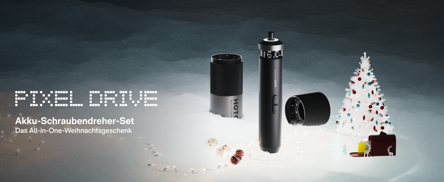 HOTO PixelDrive: Електродриль з інтелектуальним дисплеєм, 6 рівнів крутного моменту, 2000 mAh, USB-C, 30 біт, 1/4 Hex. Ідеально для ремонту електроніки та дому.