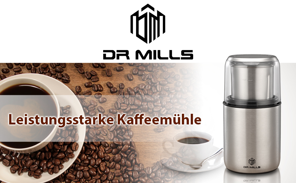 Електрична кавомолка та м'ясорубка Dr. Mills DM-7452 з нержавіючої сталі SUS304