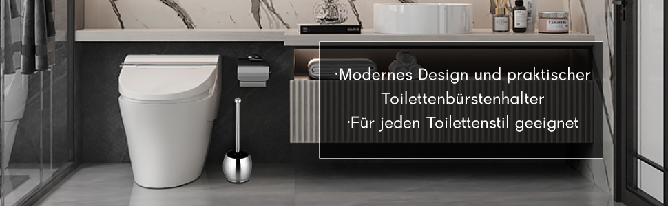 Щітка для унітазу з нержавіючої сталі, чорна, з підставкою, без свердління, з запасним змивачем, для ванної кімнати та туалету