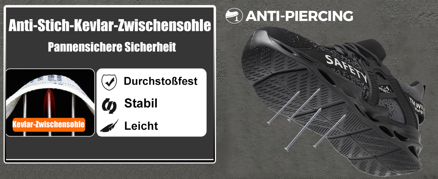 Черевики робочі чоловічі безпекові легкі зі сталевим носком, дихаючі, розміри 39-48 EU, 42 EU, темно-сірий