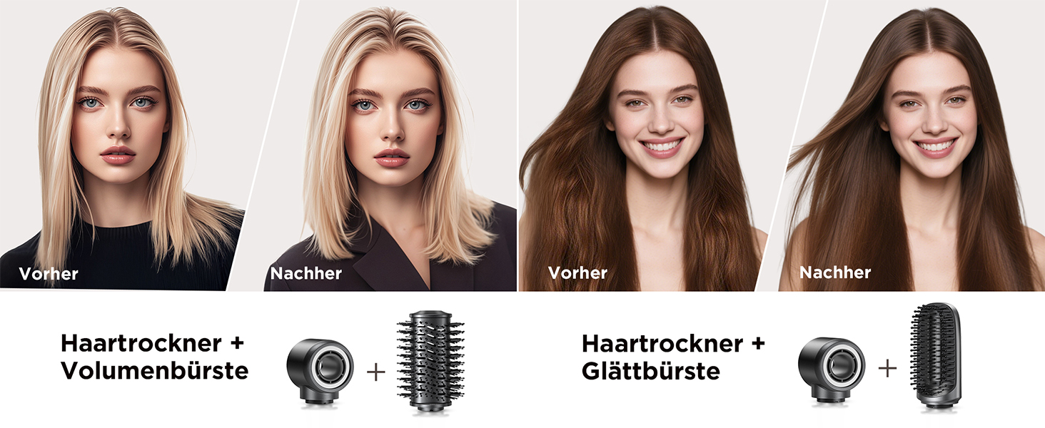 Айрстайлер 5 в 1: Іонний фен, плойка, щітка для об'єму, випрямляч, щітка-випрямляч. Швидке сушіння, об'єм, гладкість та блиск. Gunmetal