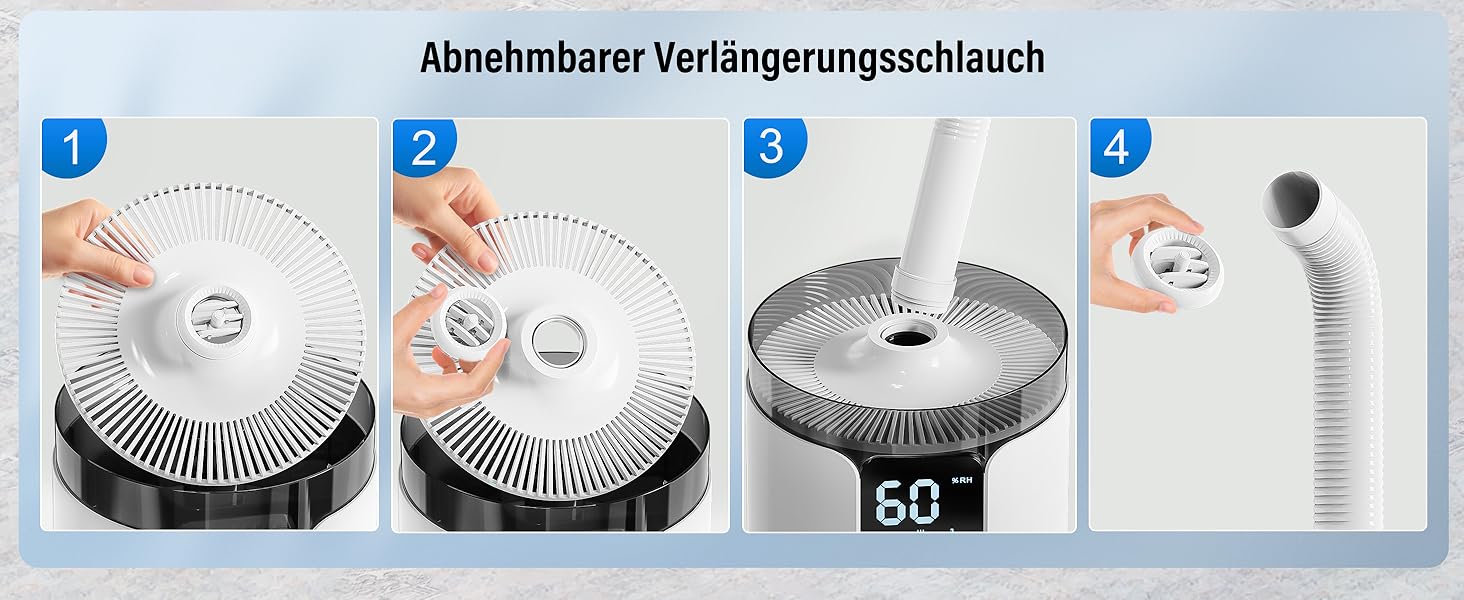 Ультразвуковий зволожувач повітря для великих приміщень 16 л, верхній залив, тихий, 1000 мл/год, до 100 м², з прохолодним туманом та аромадіфузором, для дитячої кімнати, офісу, рослин, білий