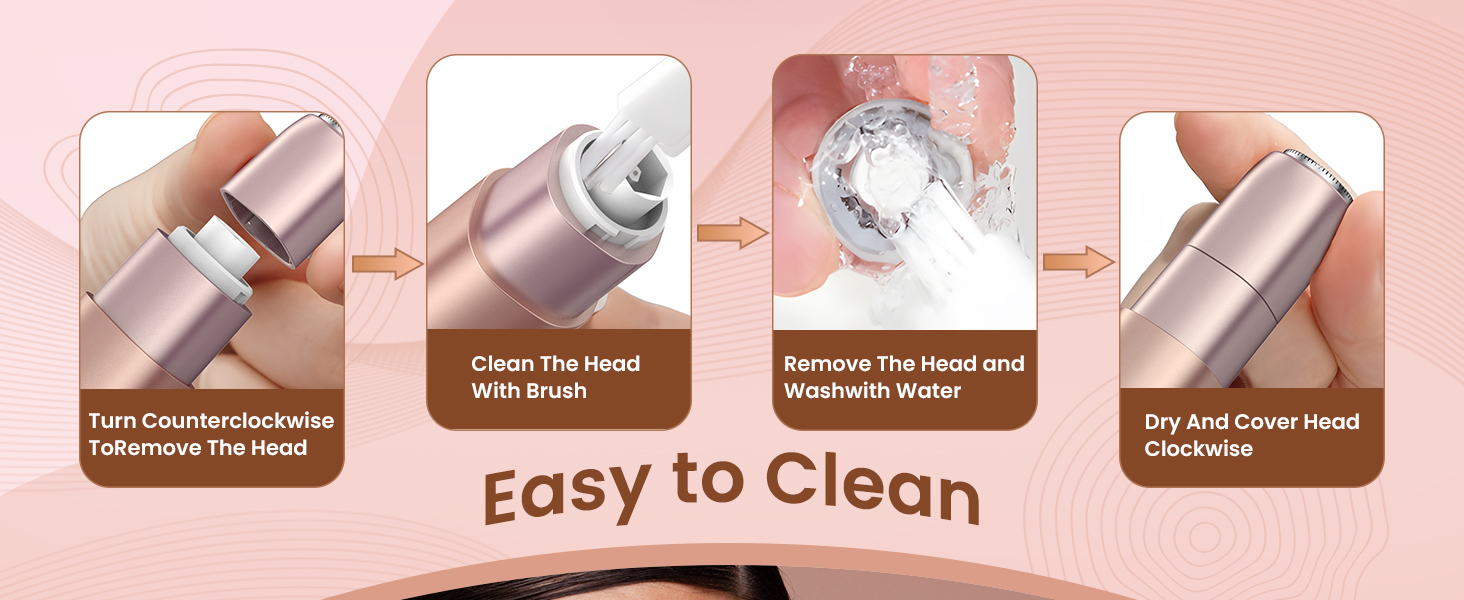 Електричний жіночий тример для обличчя iFanzeTech: для швидкої та ніжної стрижки верхньої губи, підборіддя та щік. Змінна головка в комплекті.