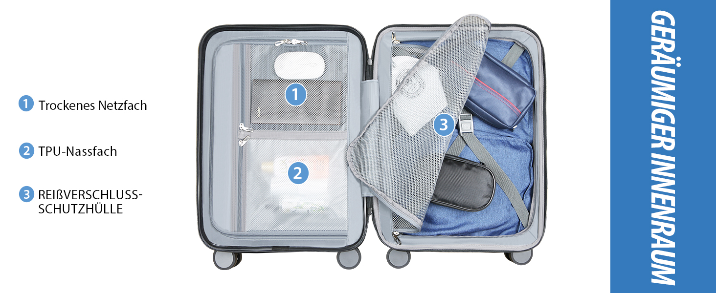 Жовтий валіз Vankean 20 дюймів з спінінг-колесами та TSA-замком, розширюваний, згідно з вимогами авіакомпаній