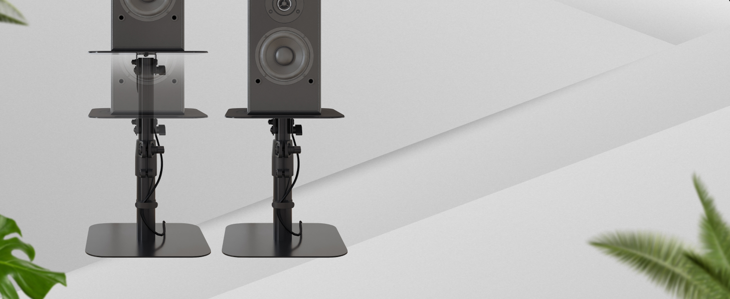 Підставка для колонок RICOO: 2 шт., регульована висота, для ПК, ТВ, студійного обладнання, універсальна, LH069-T