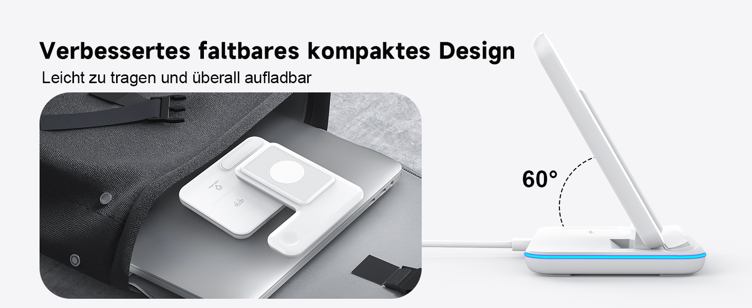 Бездротова зарядка 3-в-1 для Apple iPhone, Apple Watch та AirPods (біла)