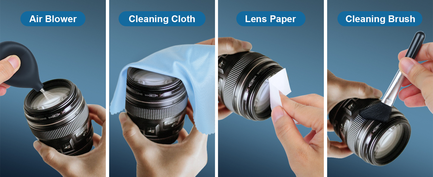 Набір для чищення камери 36-в-1: повний формат, Lenspen, повітряний дмух, пензлі, очищувач, серветки для лінз. Сумісний з Canon, Sony, Nikon, Pentax DSLR
