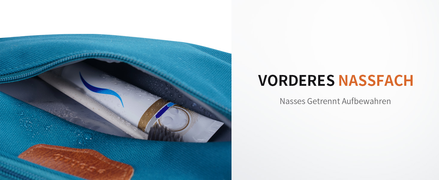 Чоловіча дорожня косметичка ECOHUB, водонепроникна, з великим відділенням та відділенням для мокрого одягу, з переробленого PET, з двома блискавками, чорна