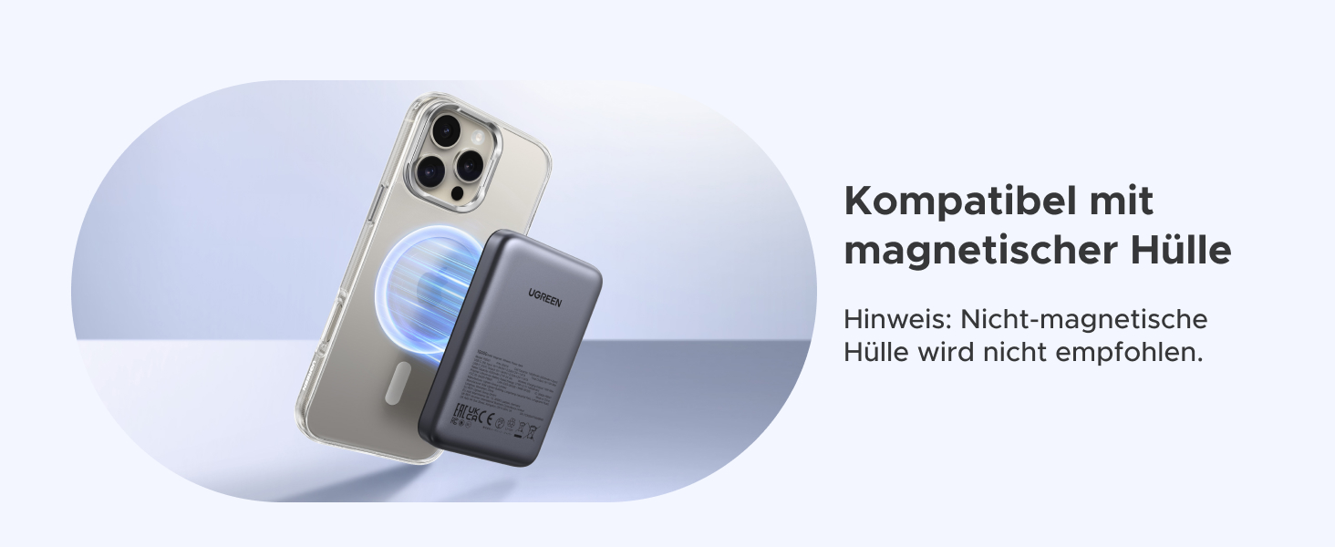 Зовнішній акумулятор UGREEN Zapix MagSafe 10000mAh 20W з підтримкою USB-C, чорний