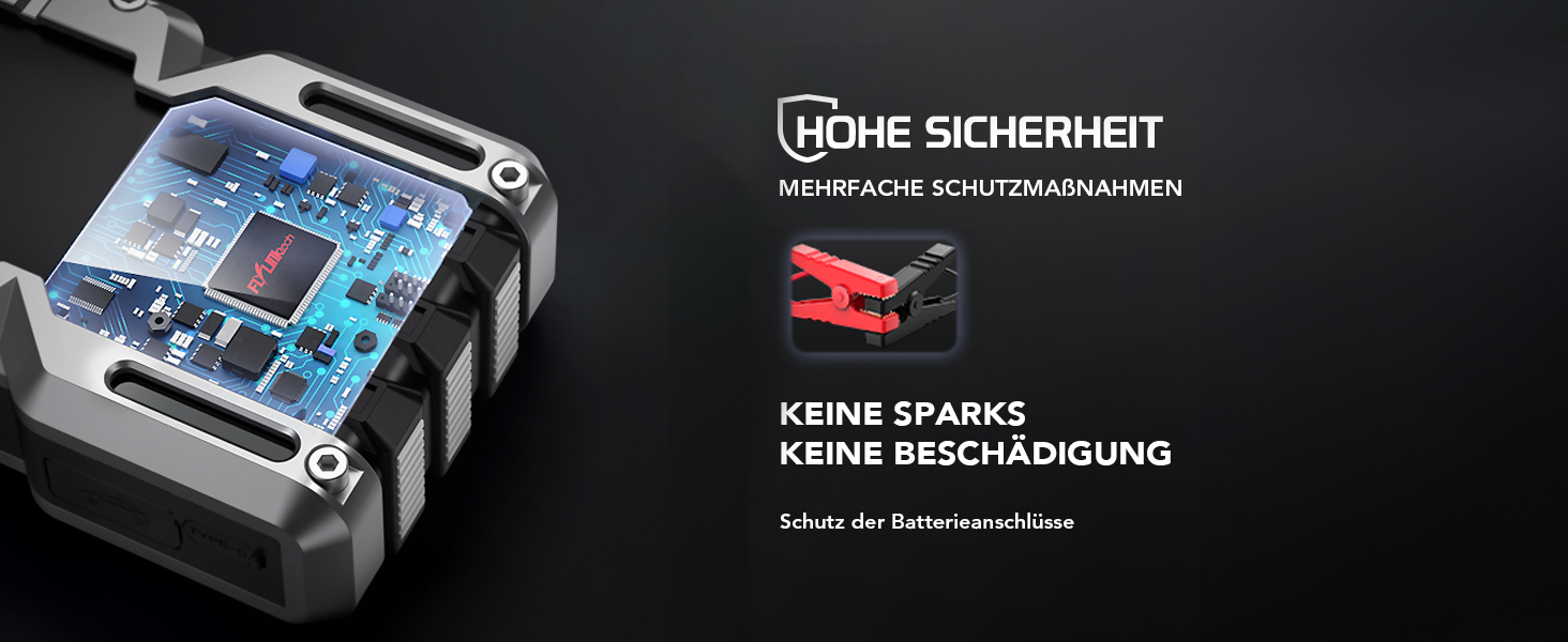 Powerbank Flylinktech CF900 для автозапуску з LCD-дисплеєм, 7000A, LED-ліхтарик, USB 3.0 (до 9.0L бензин/8.0L дизель)