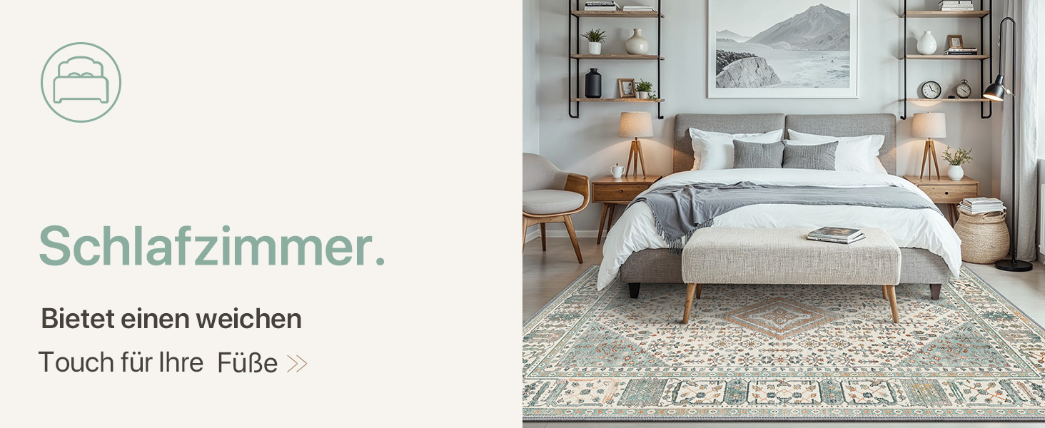 Килим GENIMO Boho Vintage 160x230 см, короткий ворс, антиковзаючі, для вітальні, спальні, їдальні, офісу, салатовий, геометричний, прямокутний