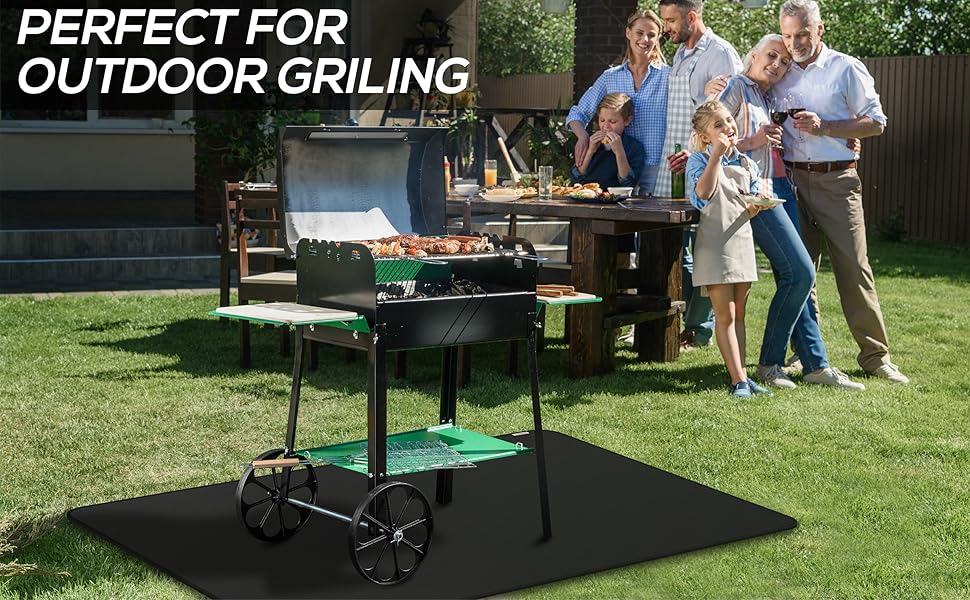 Негорючий килимок для гриля 100x150 см: захист від жару та антипригарне покриття для газових та вугільних грилів