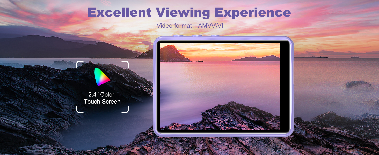 MP3 плеєр SWOFY 128GB Bluetooth 5.3, фіолетовий: музичний плеєр з сенсорним екраном 2.4