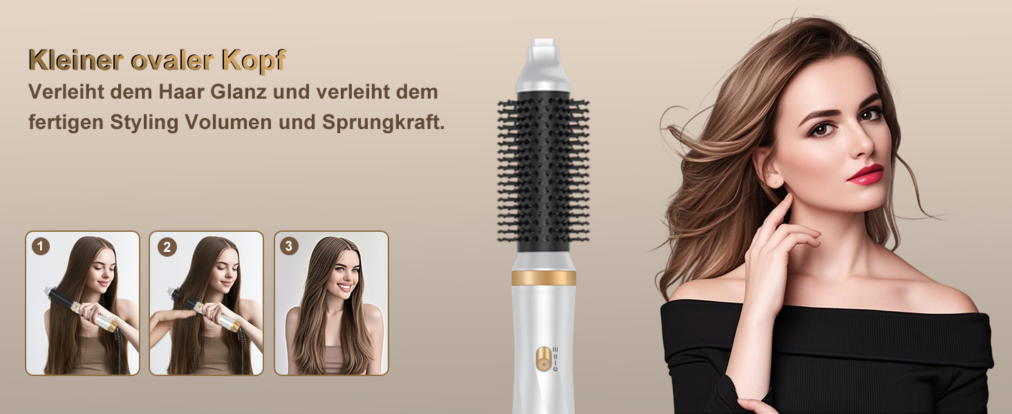 Фен-щітка 5 в 1 для волосся: стайлер, плойка, об'єм, локони