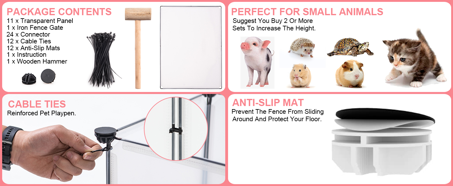 Клітка-загон для дрібних тварин Brian & Dany, 12 панелей, 180x90x75 см