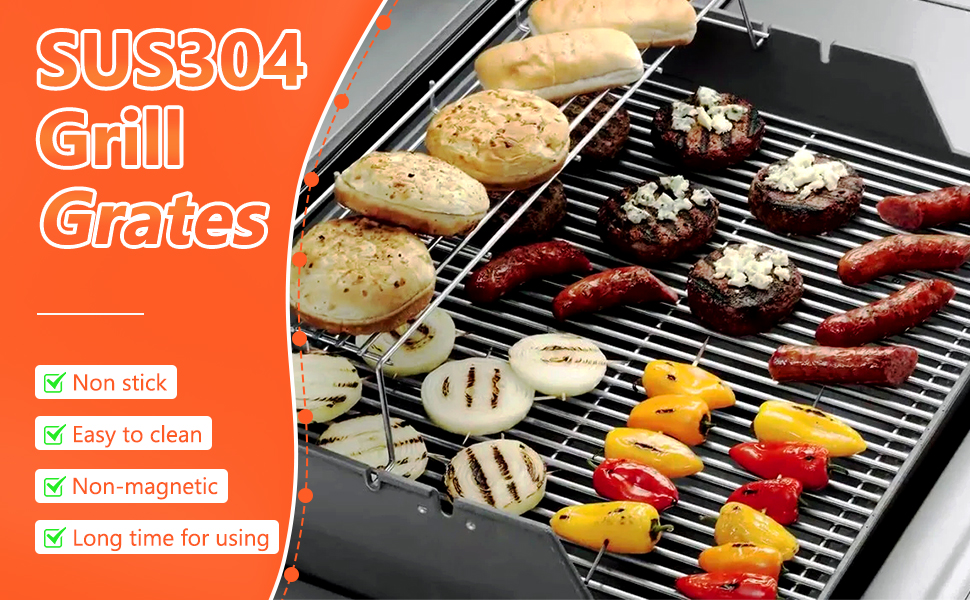 Нержавійна решітка-гриль Denmay 7637 для Weber Spirit I & II E210, E220, S210, S220 (2 шт.)