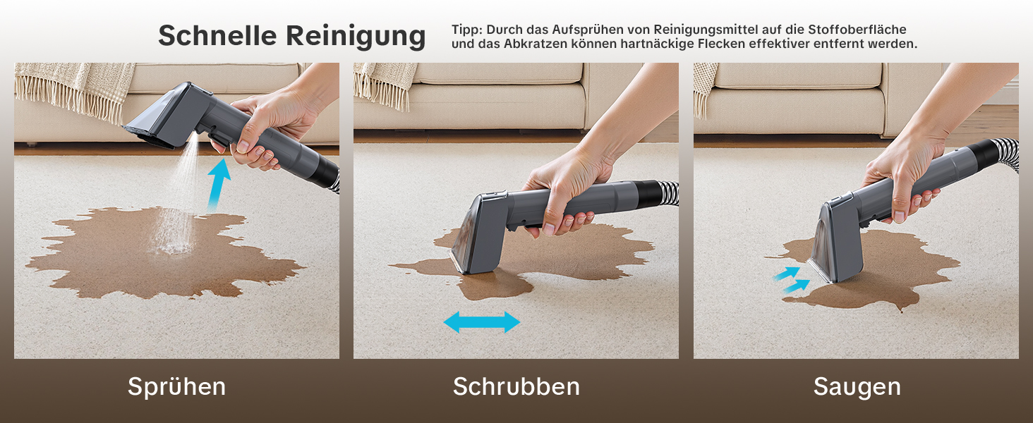 Lubluelu Пылесос для чищення мягкой мебели и ковров, 600 Вт - 18 кПа, портативный, с самоочисткой и длинным шлангом для ковров, диванов и салона автомобиля, серый