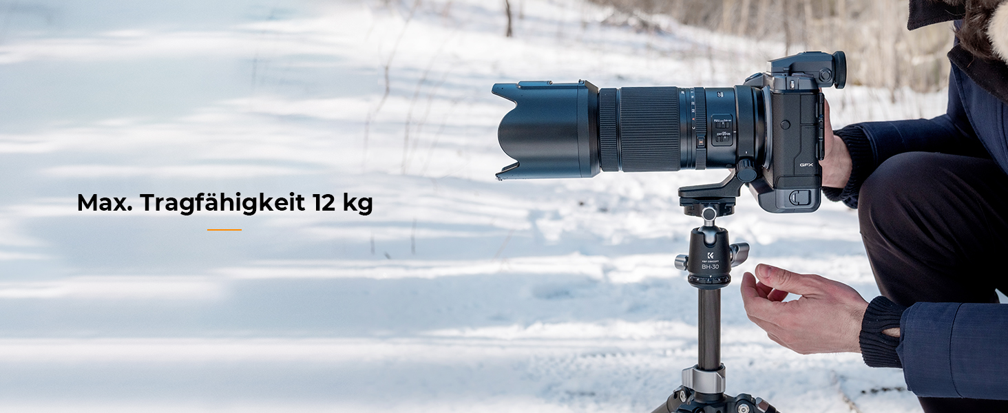 Штатив для камери K&F CONCEPT 156cm з карбону, компактний, знімний монопод, кулькова головка 360°, вантажопідйомність 15 кг, A255C2+BH-36L