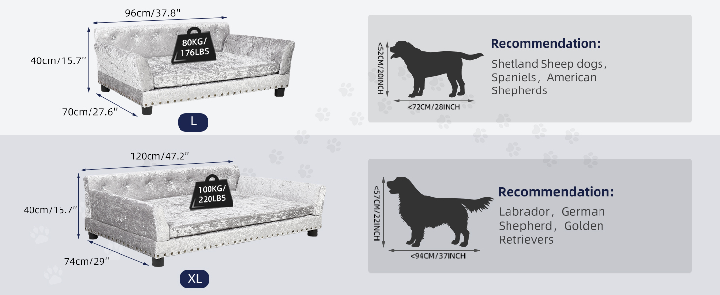 Софа для собак BingoPaw Luxus XXL: зручна лежанка для великих собак з м'яким кріслом та спинкою, сірого кольору, 120x74x40 см