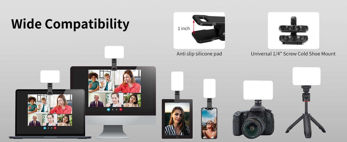 LED-відеолампа Newmowa NMW-80AI для селфі, TikTok, відеоконференцій та макіяжу, з датчиком світла