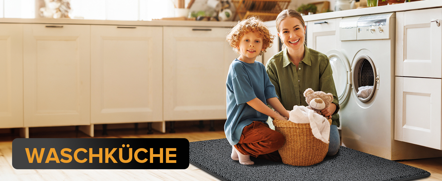 Килимок для входу Mibao SoftStep Luxus 60x90 см - чорний, антиковзкий, вологопоглинаючий, для дому та коридору, машинне прання