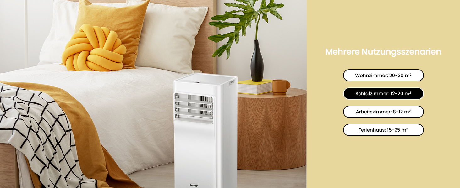 Мобільний кондиціонер Comfee Breezy Cool Pro 2.0, 7000 BTU (2.0kW), охолодження, вентиляція, осушення, керування через додаток, для кімнат до 68м³