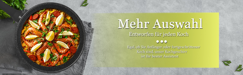 Набір каструль Scheffler 15tlg з антипригарним покриттям для індукційних плит, чорний (HL-21PS102)
