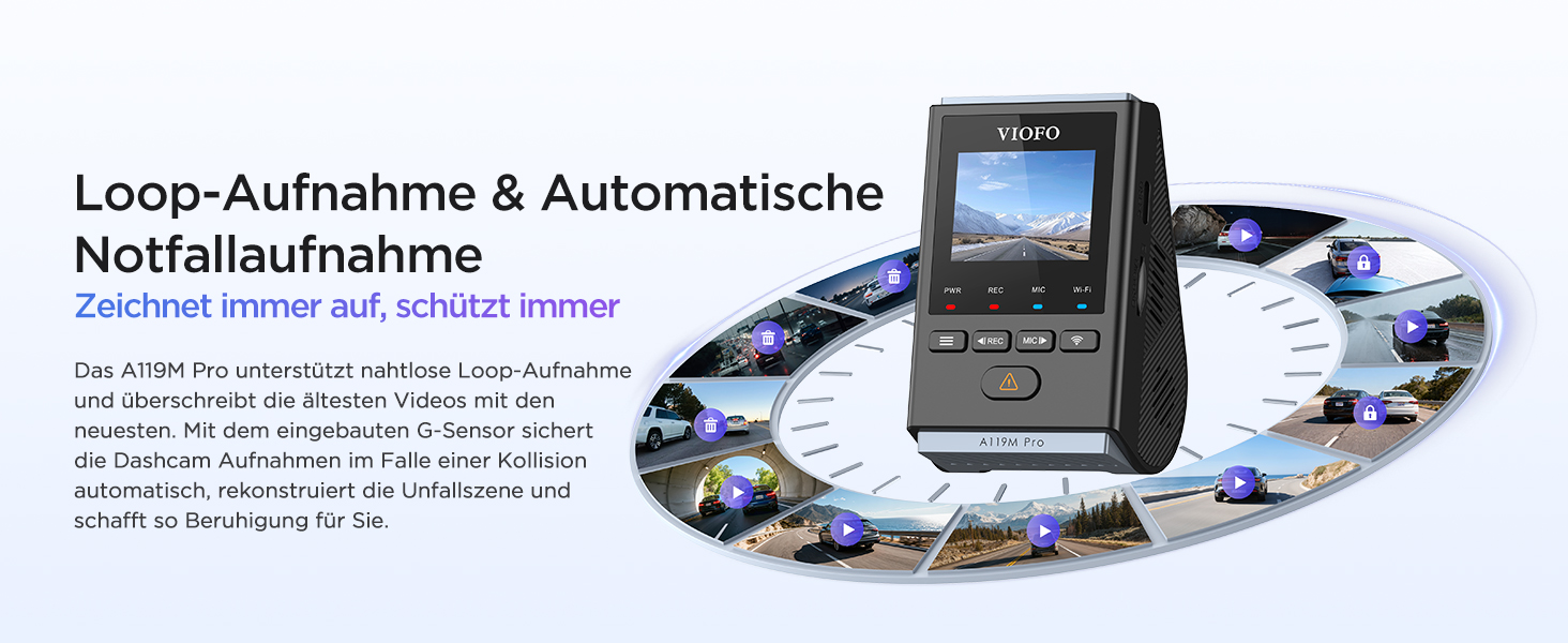 Автомобільний відеореєстратор VIOFO A119M Pro 4K HDR з Wi-Fi 6, GPS, нічною зйомкою, CPL-фільтром та режимом паркування
