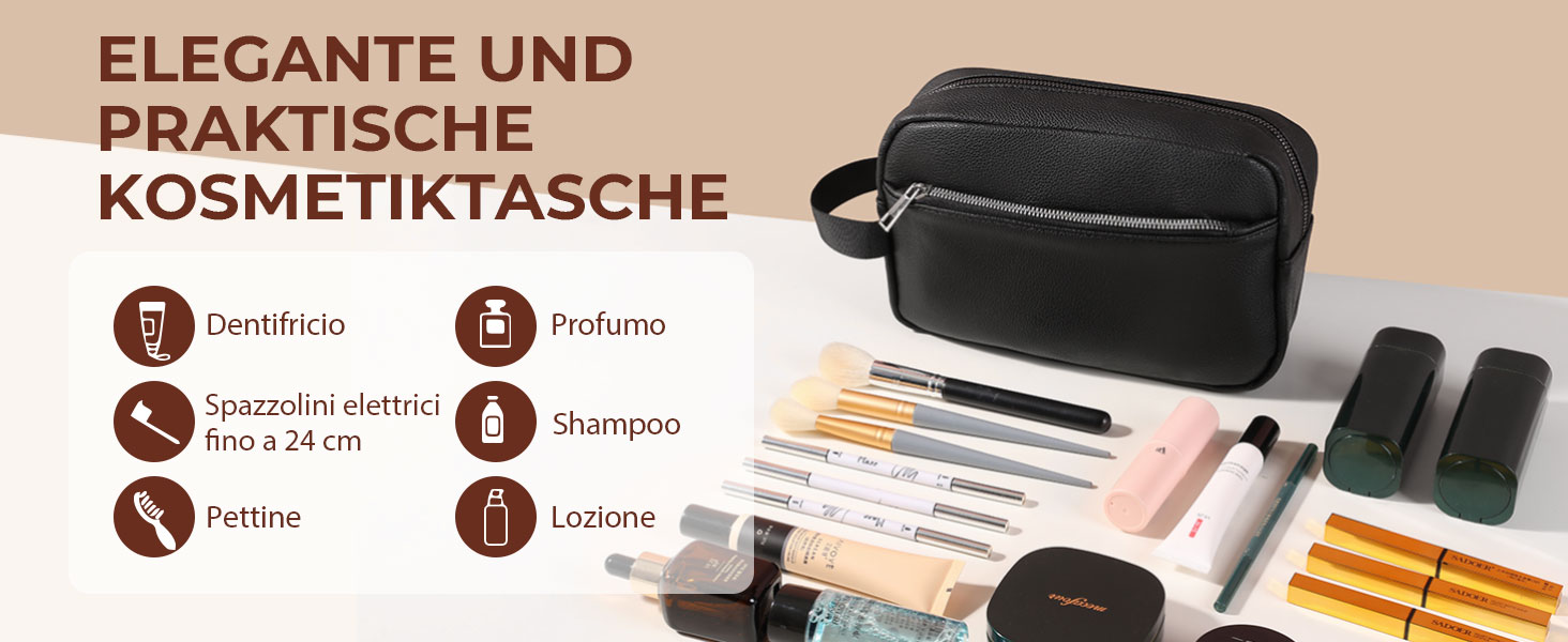 Чоловіча/Жіноча дорожня косметичка, валізка, сумка для туалетних аксесуарів 24x14x7 см (Чорний)