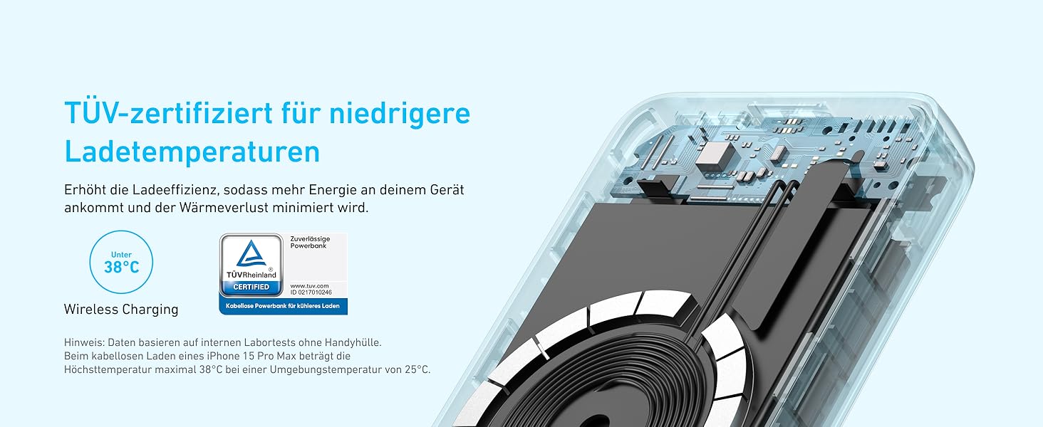 Anker Zolo Powerbank магнітна, 10000mAh, 30W, бездротова зарядка, для iPhone 17/16/15, AirPods, чорна