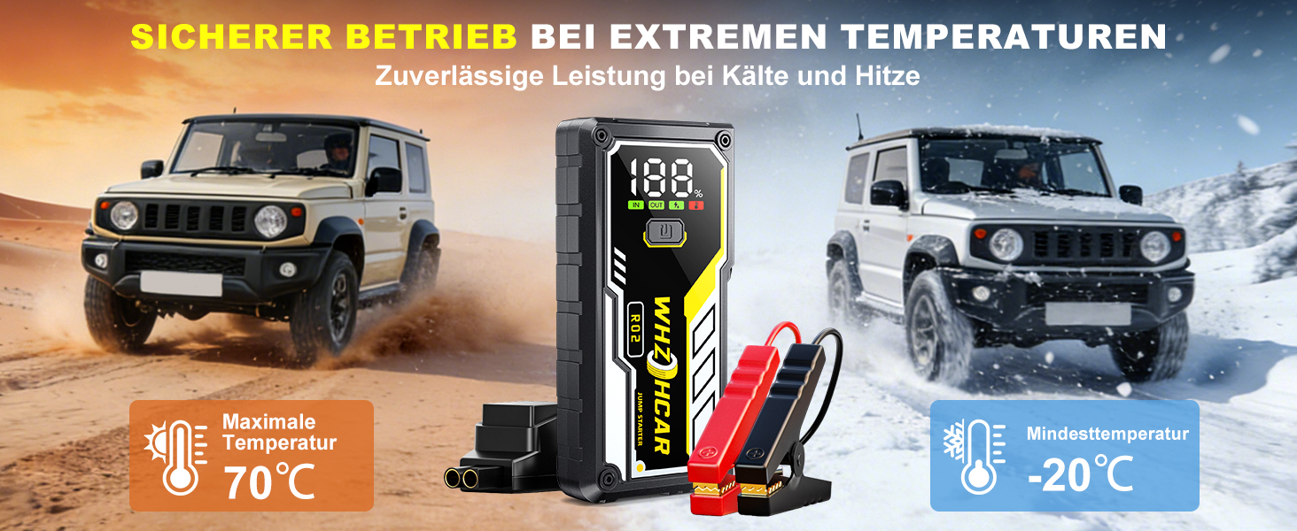 Powerbank для автомобіля 8000A 12V – Пусковий пристрій, бустер для акумулятора, зарядний пристрій для бензинових та дизельних авто (до 10л) з LCD дисплеєм, LED ліхтарем та кабелями для підключення (чорний)