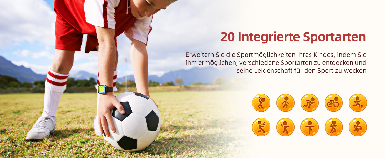 Дитячий розумний годинник Parsonver, 1.69' - фітнес-трекер з пульсометром, монітором сну, IP68, 20 спортивних режимів, для дітей 6-12 років, чорний