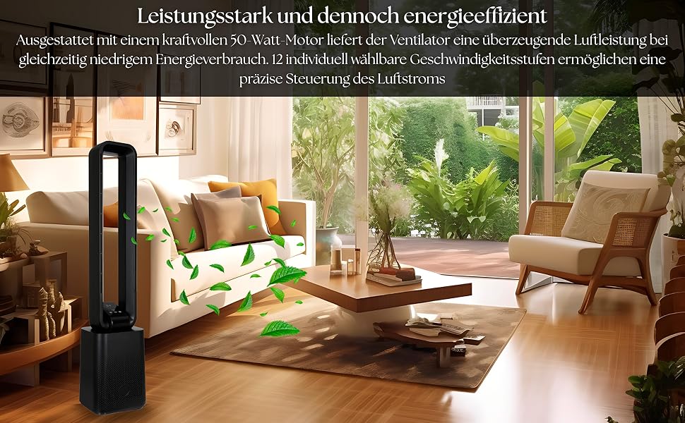 Тиха та потужна базова колонка з LED-дисплеєм, пультом дистанційного керування, 3 режимами та таймером 15 годин. Кольори: чорний