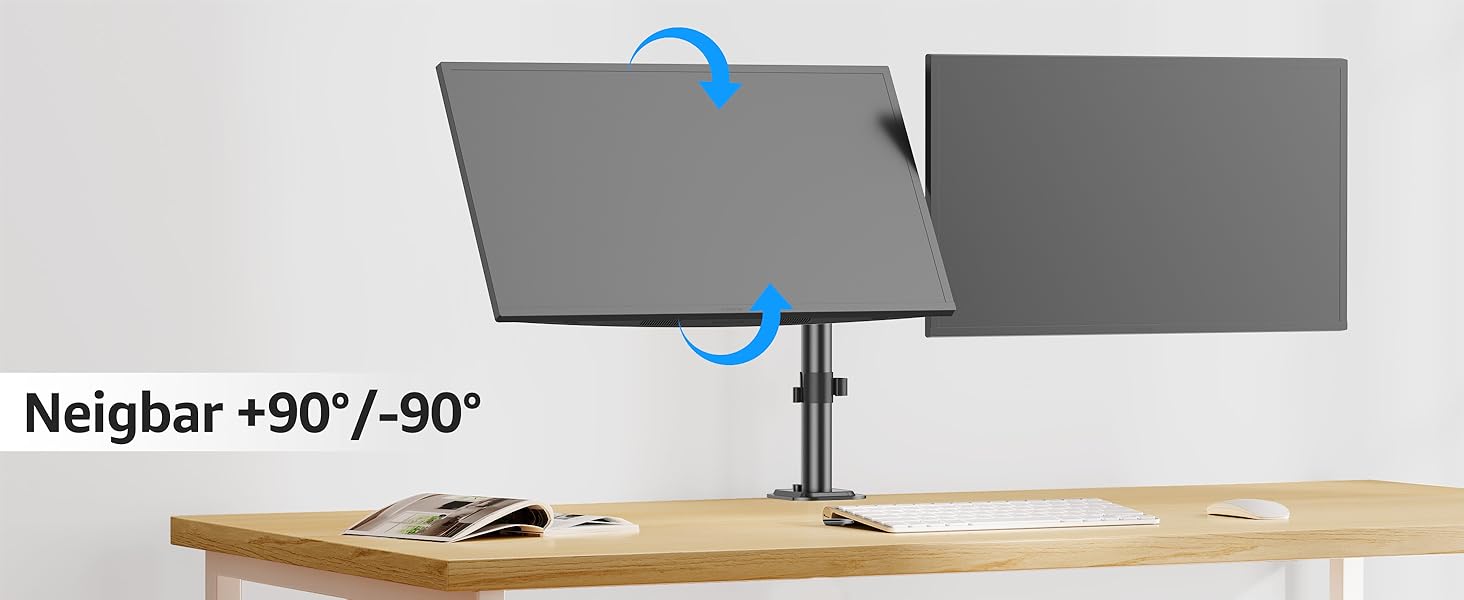 Кріплення для монітора MOUNTUP Dual - для 2 моніторів 13-32 дюйми, регульоване, настільне, VESA 75/100mm